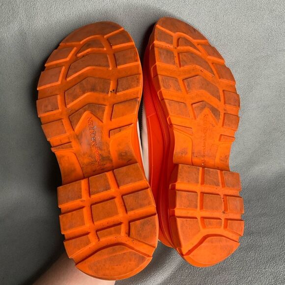 Alexander McQueen White & Orange Tread Slick Low Sneakers size 42/9 Platform - Picture 4 of 12